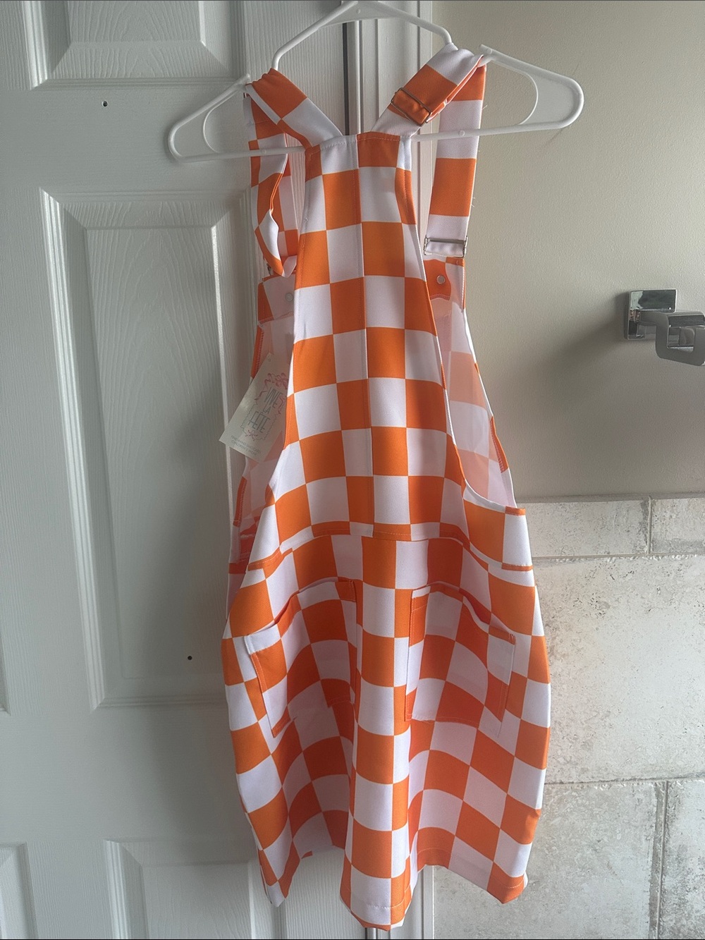 Tennessee Vol’s Orange & White Checkerboard Overalls Dress NWT size M - Picture 5 of 6